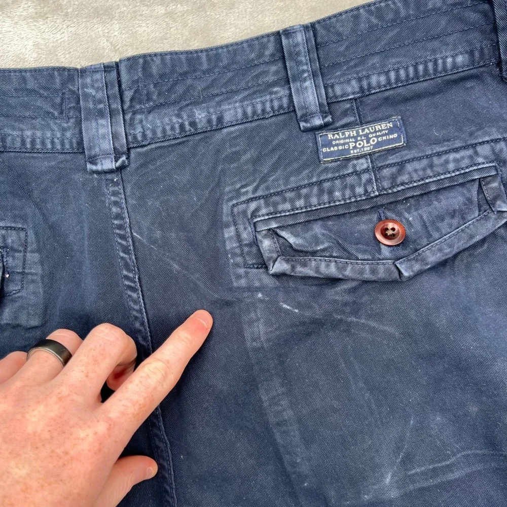 Polo Ralph Lauren Classic Polo Chino‎ Cargo Shorts Mens 38 Navy Cotton Twill 10